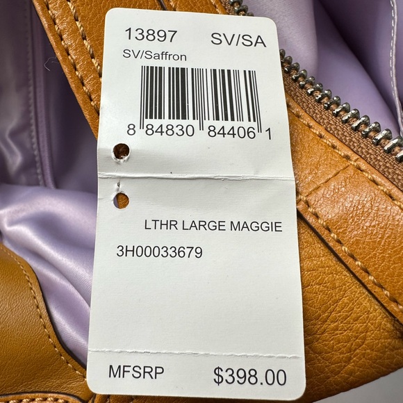 COACH - Maggie 100% Genuine Leather Large Hobo Shoulder Bag - Saffron - Picture 10 of 11